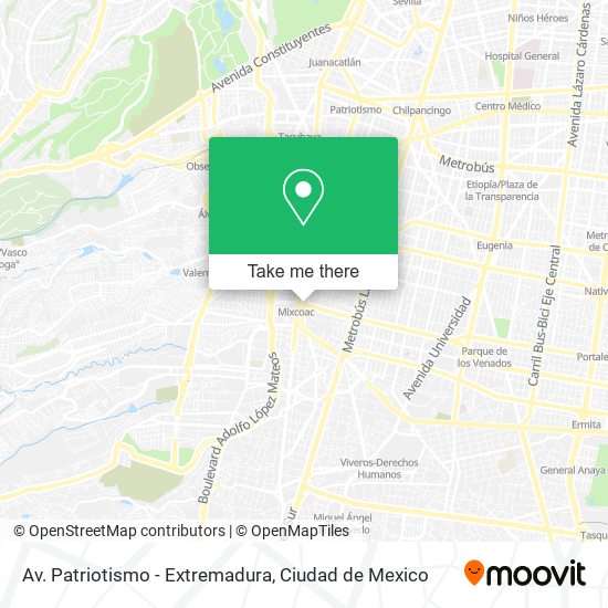 Av. Patriotismo - Extremadura map