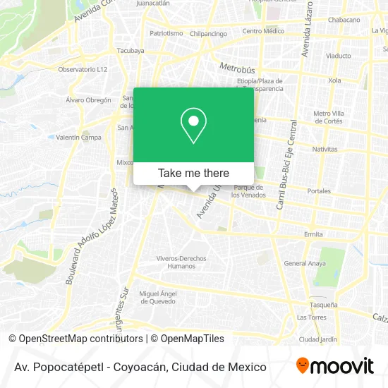 Av. Popocatépetl - Coyoacán map