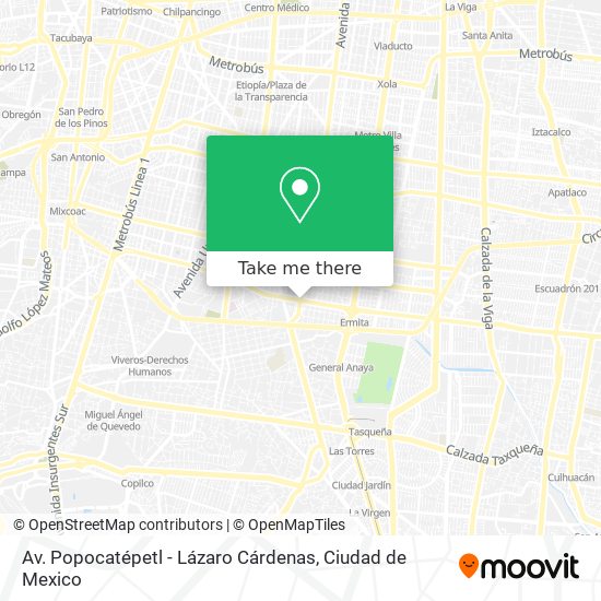 Av. Popocatépetl - Lázaro Cárdenas map