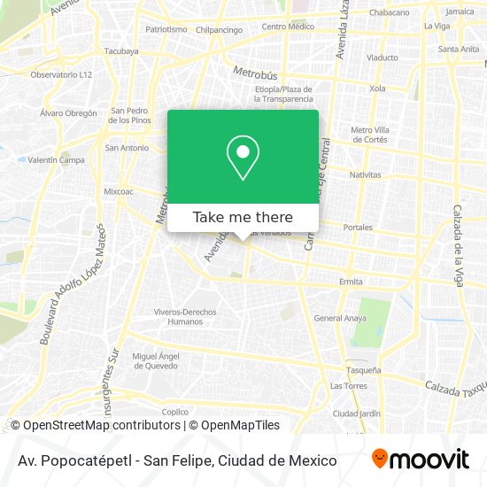 Av. Popocatépetl - San Felipe map