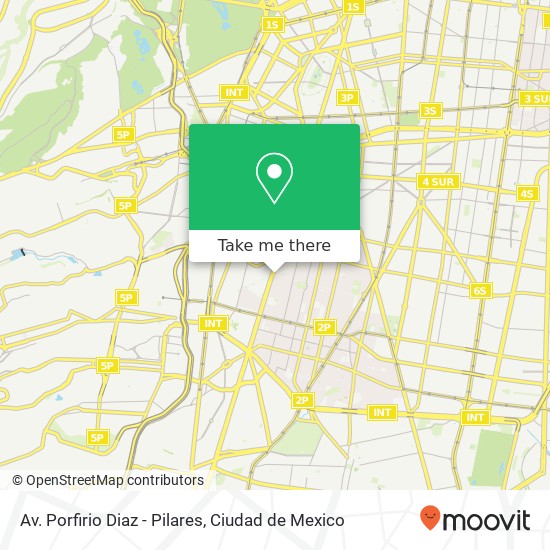 Av. Porfirio Diaz - Pilares map