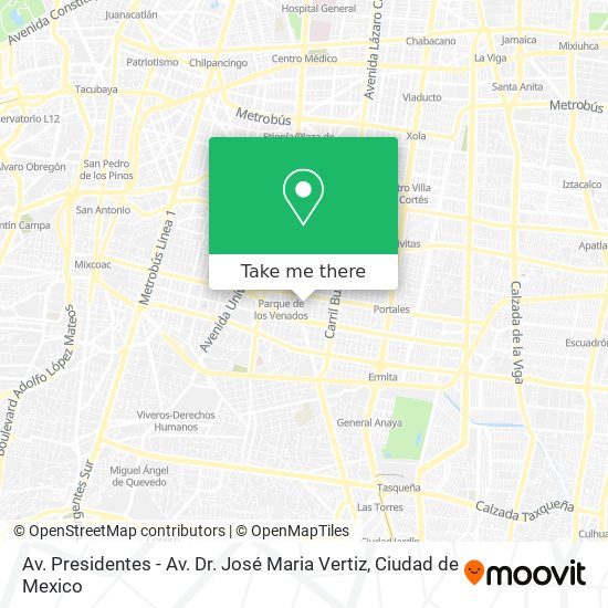 Av. Presidentes - Av. Dr. José Maria Vertiz map