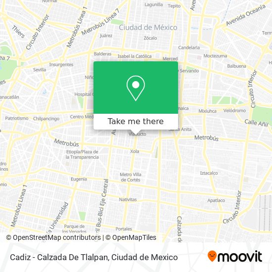 Mapa de Cadiz - Calzada De Tlalpan