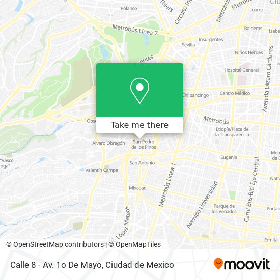 Calle 8 - Av. 1o De Mayo map