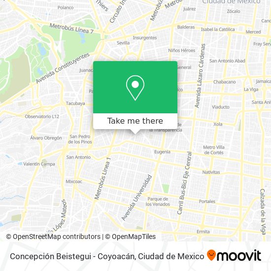 Concepción Beistegui - Coyoacán map