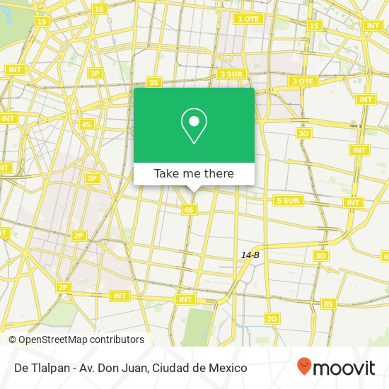 Mapa de De Tlalpan - Av. Don Juan