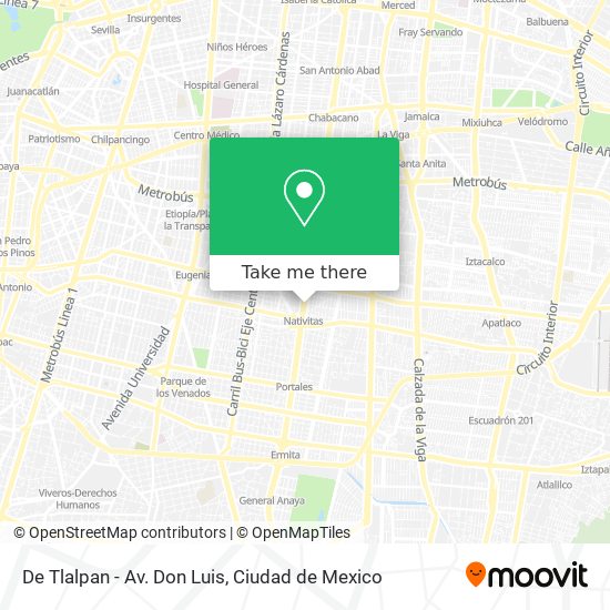 Mapa de De Tlalpan - Av. Don Luis