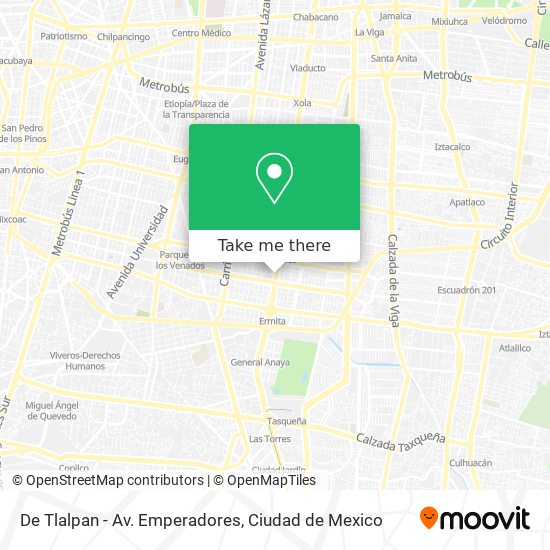 De Tlalpan - Av. Emperadores map