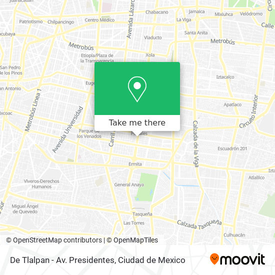 De Tlalpan - Av. Presidentes map