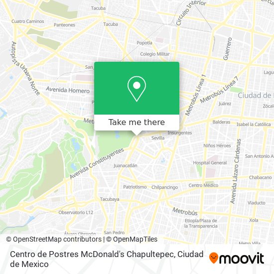 Mapa de Centro de Postres McDonald's Chapultepec