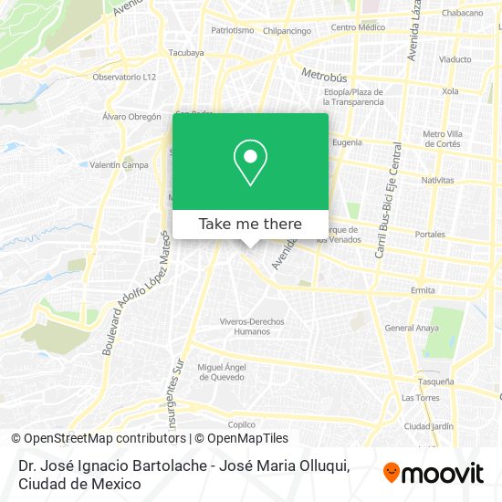 Dr. José Ignacio Bartolache - José Maria Olluqui map
