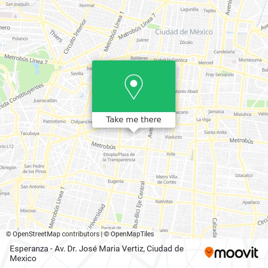 Mapa de Esperanza - Av. Dr. José Maria Vertiz