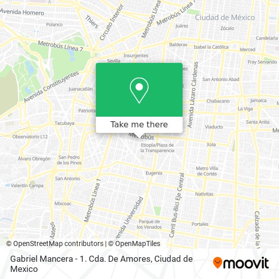 Gabriel Mancera - 1. Cda. De Amores map