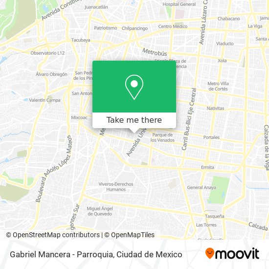 Mapa de Gabriel Mancera - Parroquia