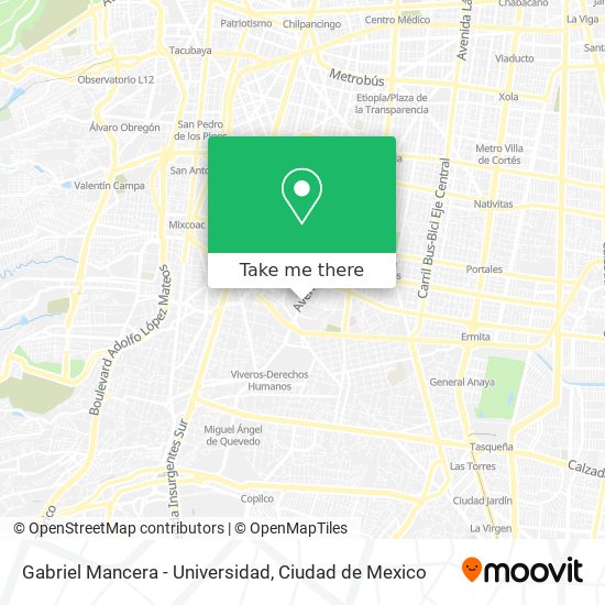 Gabriel Mancera - Universidad map