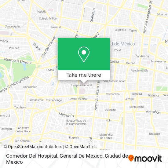 Comedor Del Hospital. General  De Mexico map