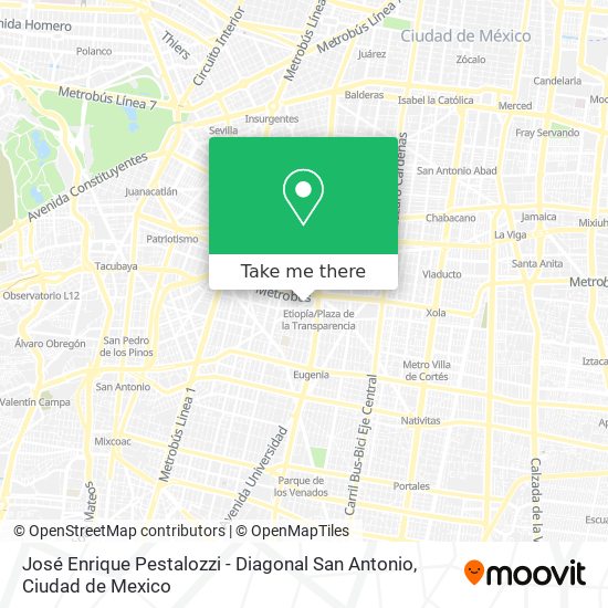 Mapa de José Enrique Pestalozzi - Diagonal San Antonio