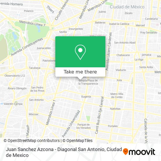 Mapa de Juan Sanchez Azcona - Diagonal San Antonio