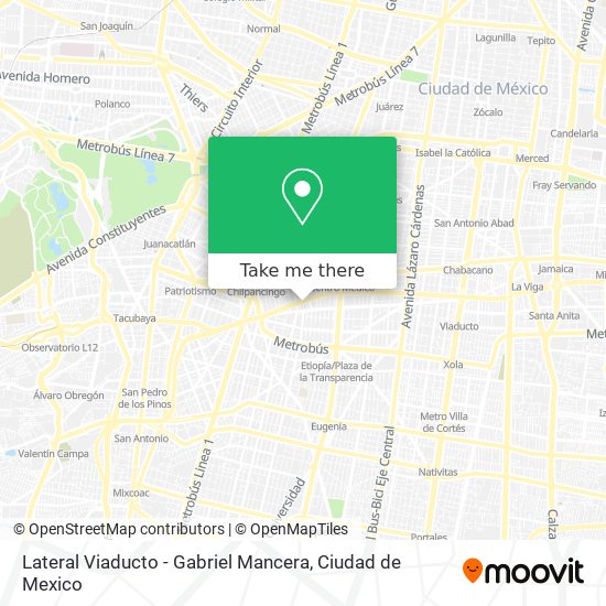 Mapa de Lateral Viaducto - Gabriel Mancera