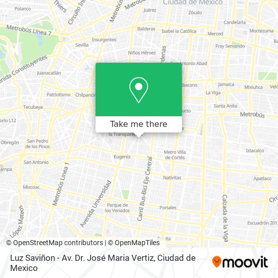 Mapa de Luz Saviñon - Av. Dr. José Maria Vertiz