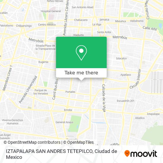 IZTAPALAPA SAN ANDRES TETEPILCO map