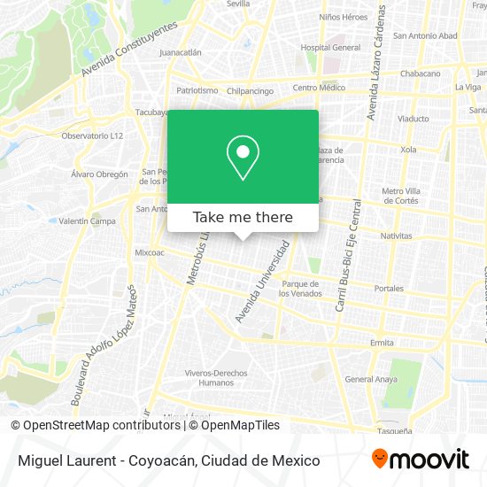 Miguel Laurent - Coyoacán map