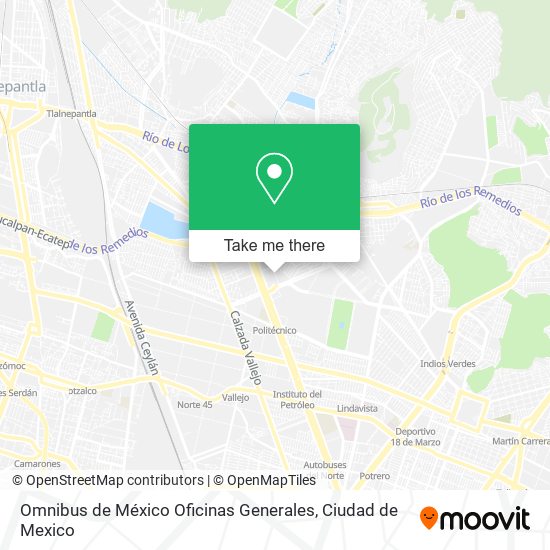 Omnibus de México Oficinas Generales map