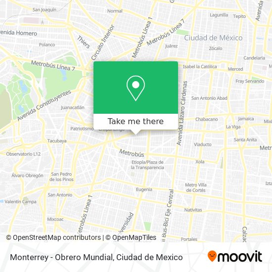 Mapa de Monterrey - Obrero Mundial