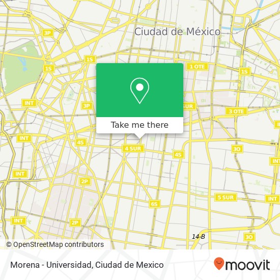 Morena - Universidad map