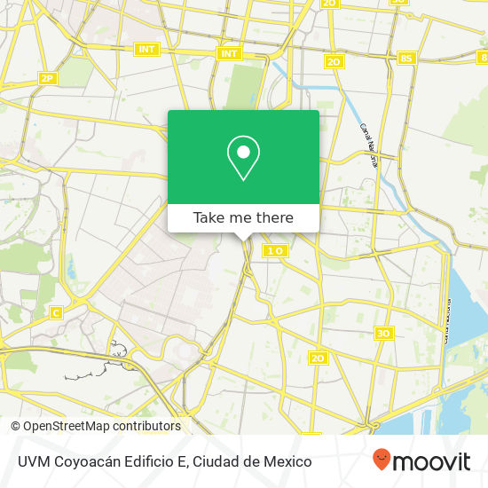 Mapa de UVM Coyoacán Edificio E