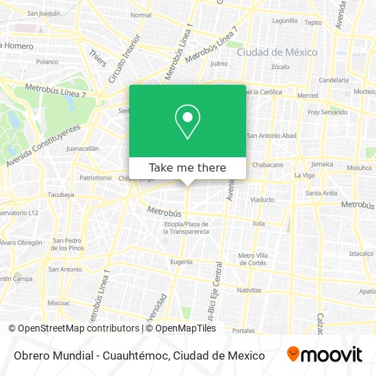 Obrero Mundial - Cuauhtémoc map