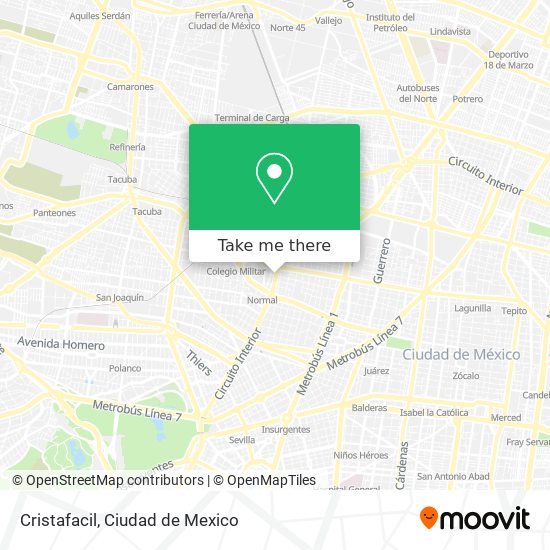 How to get to Cristafacil in Azcapotzalco by Bus or Metro?