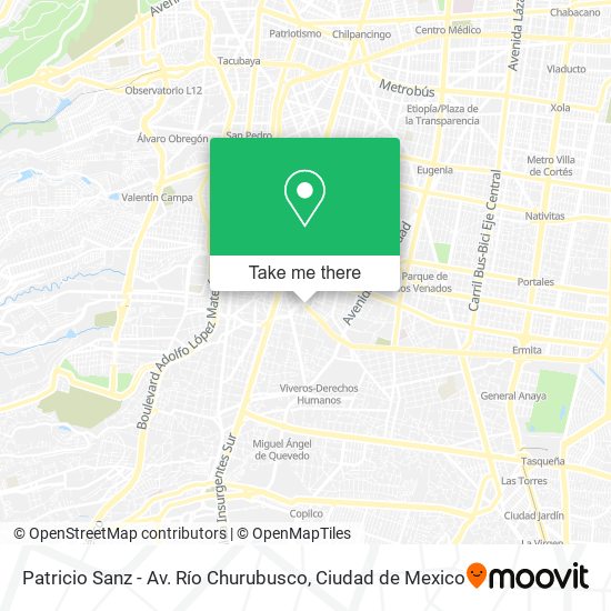 Patricio Sanz - Av. Río Churubusco map