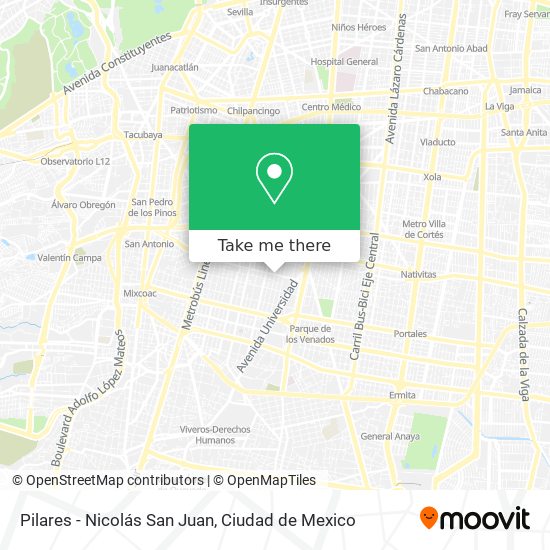 Pilares - Nicolás San Juan map