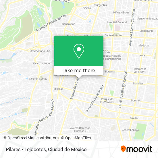 Pilares - Tejocotes map