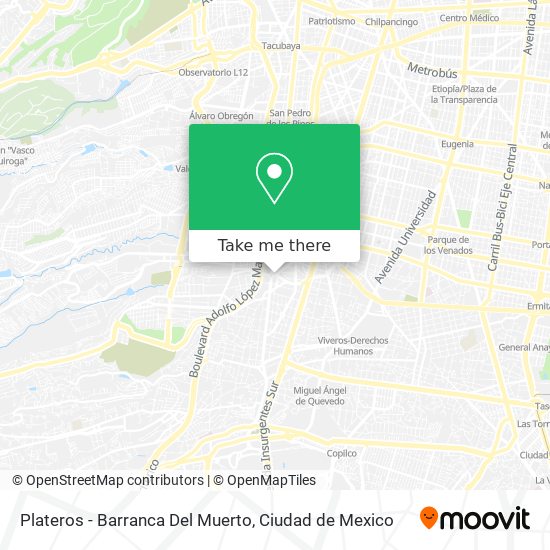 Plateros - Barranca Del Muerto map