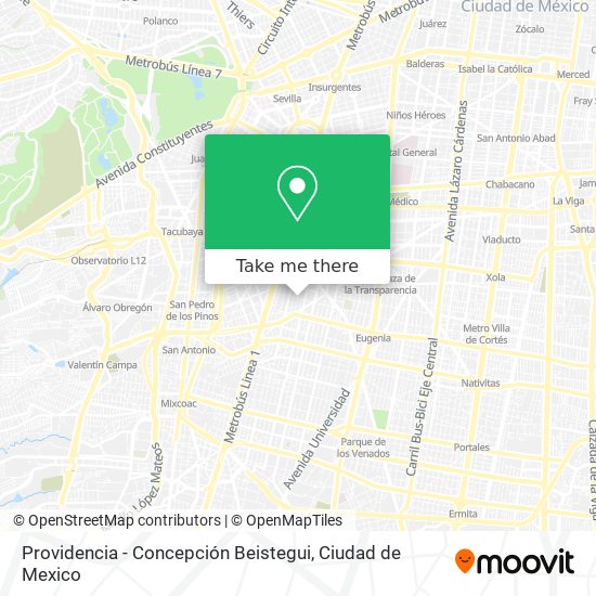 Providencia - Concepción Beistegui map