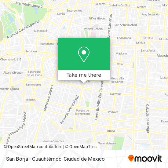 San Borja - Cuauhtémoc map