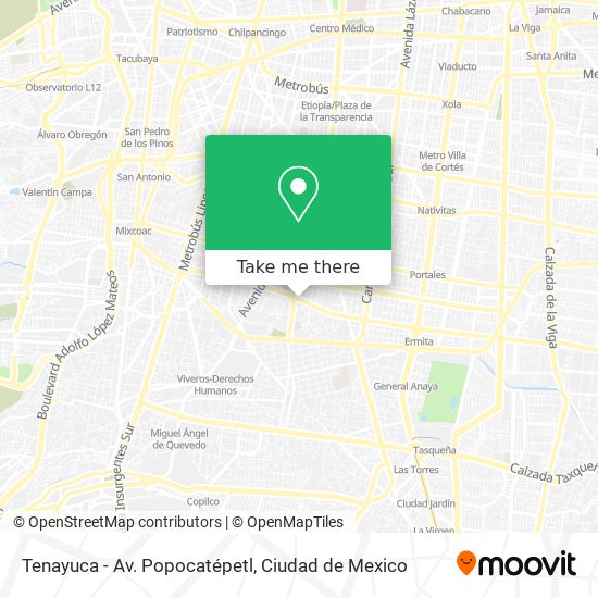 Tenayuca - Av. Popocatépetl map