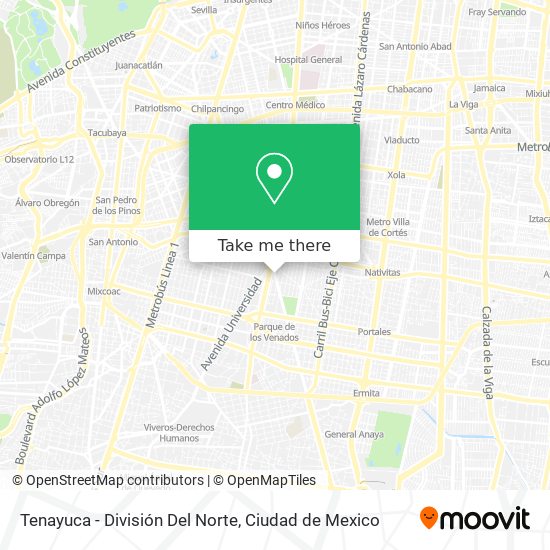 Tenayuca - División Del Norte map