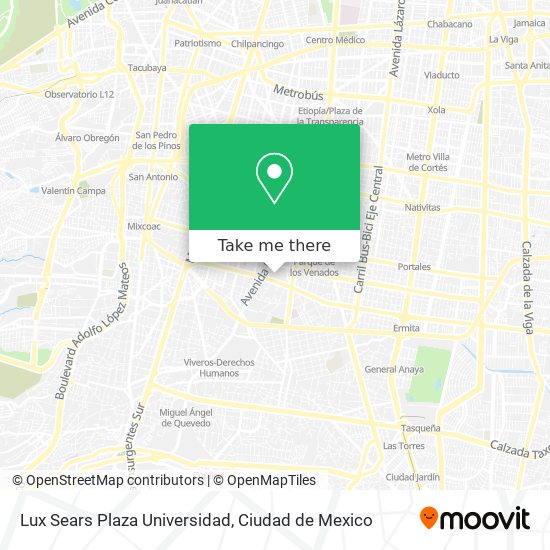 Lux Sears Plaza Universidad map