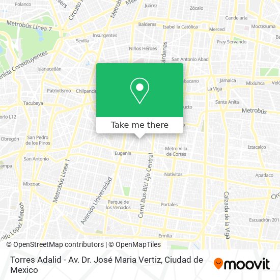 Mapa de Torres Adalid - Av. Dr. José Maria Vertiz