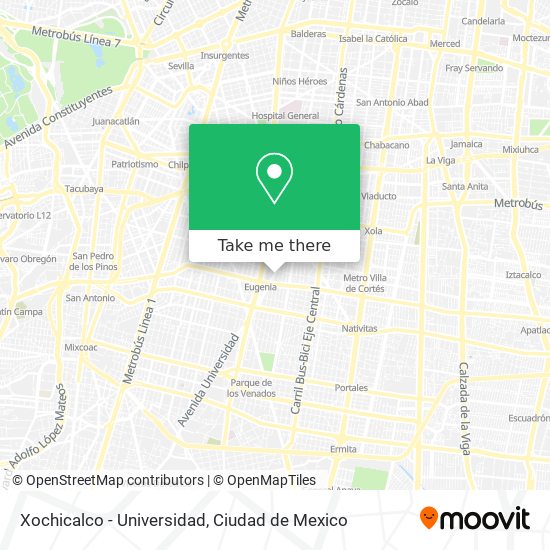 Xochicalco - Universidad map