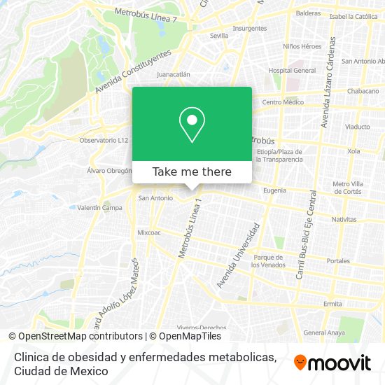 Mapa de Clinica de obesidad y enfermedades metabolicas