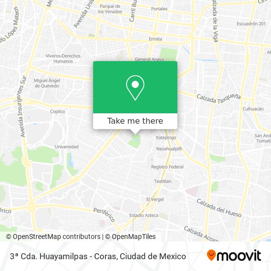 Mapa de 3ª Cda. Huayamilpas - Coras