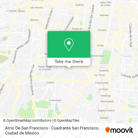 Atrio De San Francisco - Cuadrante San Francisco map