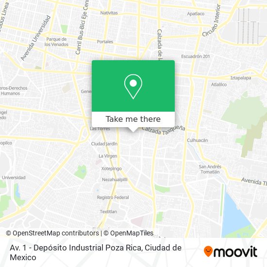 Mapa de Av. 1 - Depósito Industrial Poza Rica