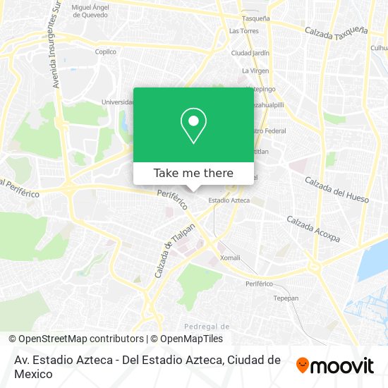 Av. Estadio Azteca - Del Estadio Azteca map