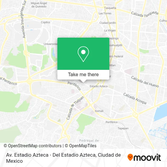 Av. Estadio Azteca - Del Estadio Azteca map