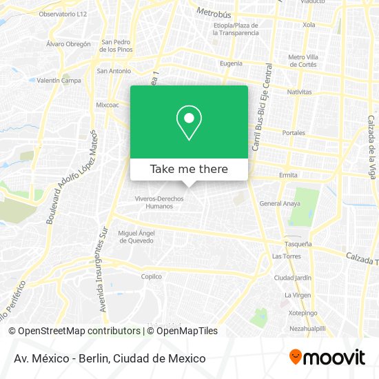 Av. México - Berlin map